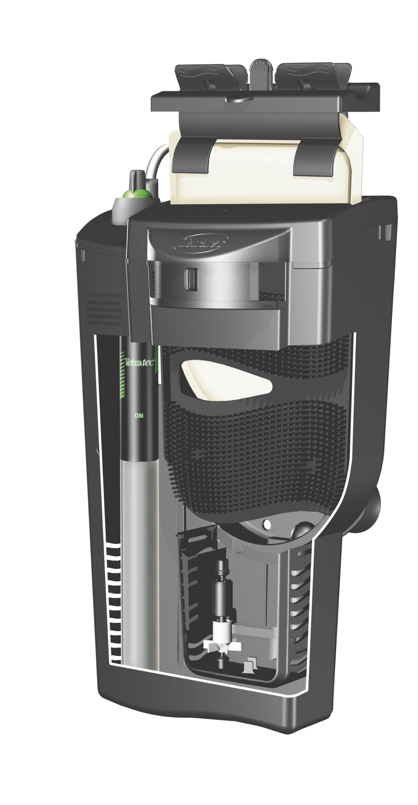 Tetra EasyCrystal FilterBox 600 Filtro Interno per Acquari con Scomparto per Il Termo Riscaldatore, per Un’Acqua Cristallina e Salubre & Easycrystal Filterpack S/Carbone