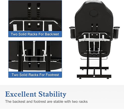 Miniatura 5 de BarberPub Silla de tatuaje ajustable, cama facial multiusos de 72 pulgadas, mesa de tratamiento de tatuajes para clientes y esteticistas, 0015
