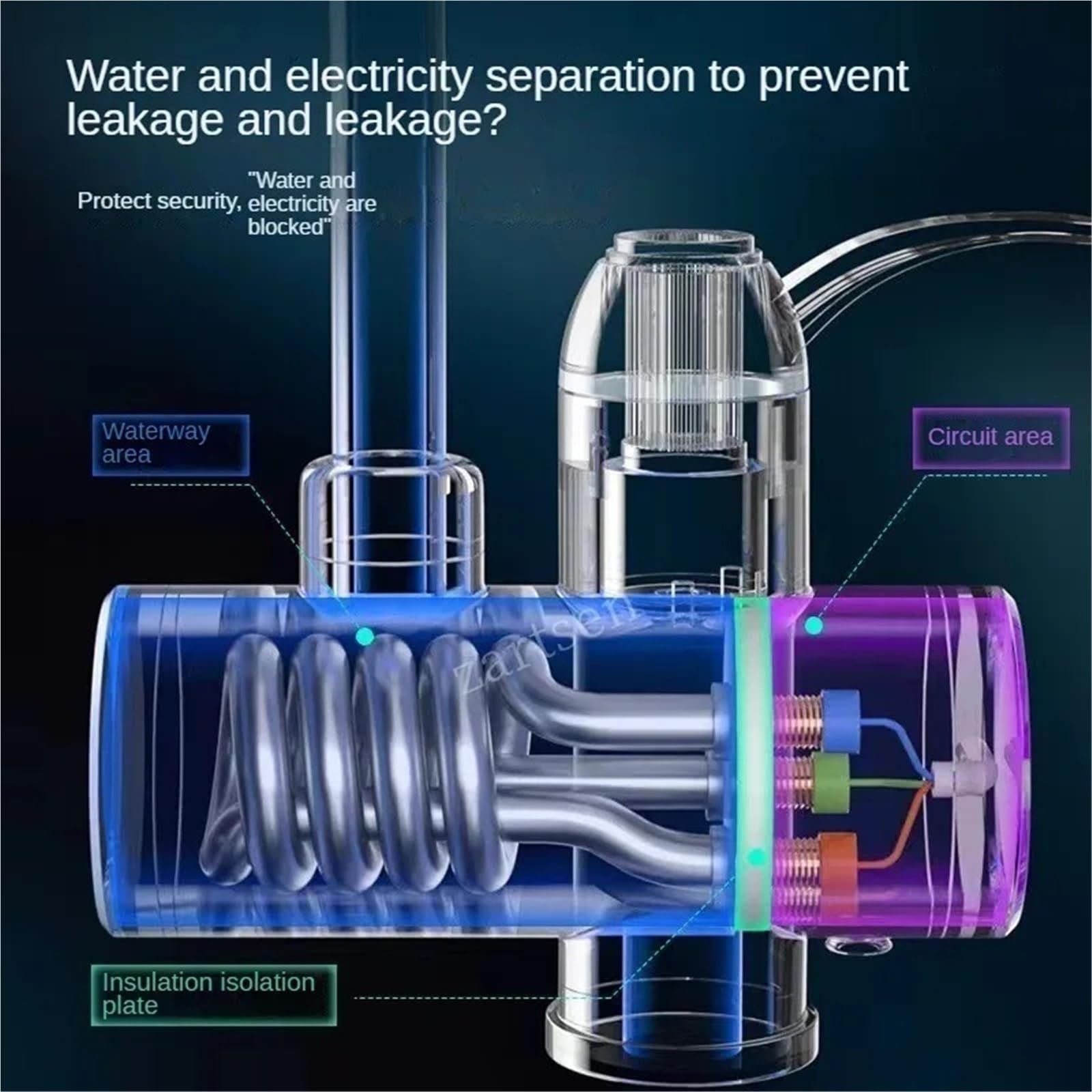 Calentador de agua eléctrico cocina 3000 W con grifo caliente instantánea y calentador frío instantáneo sin tanque, Aparato de flujo