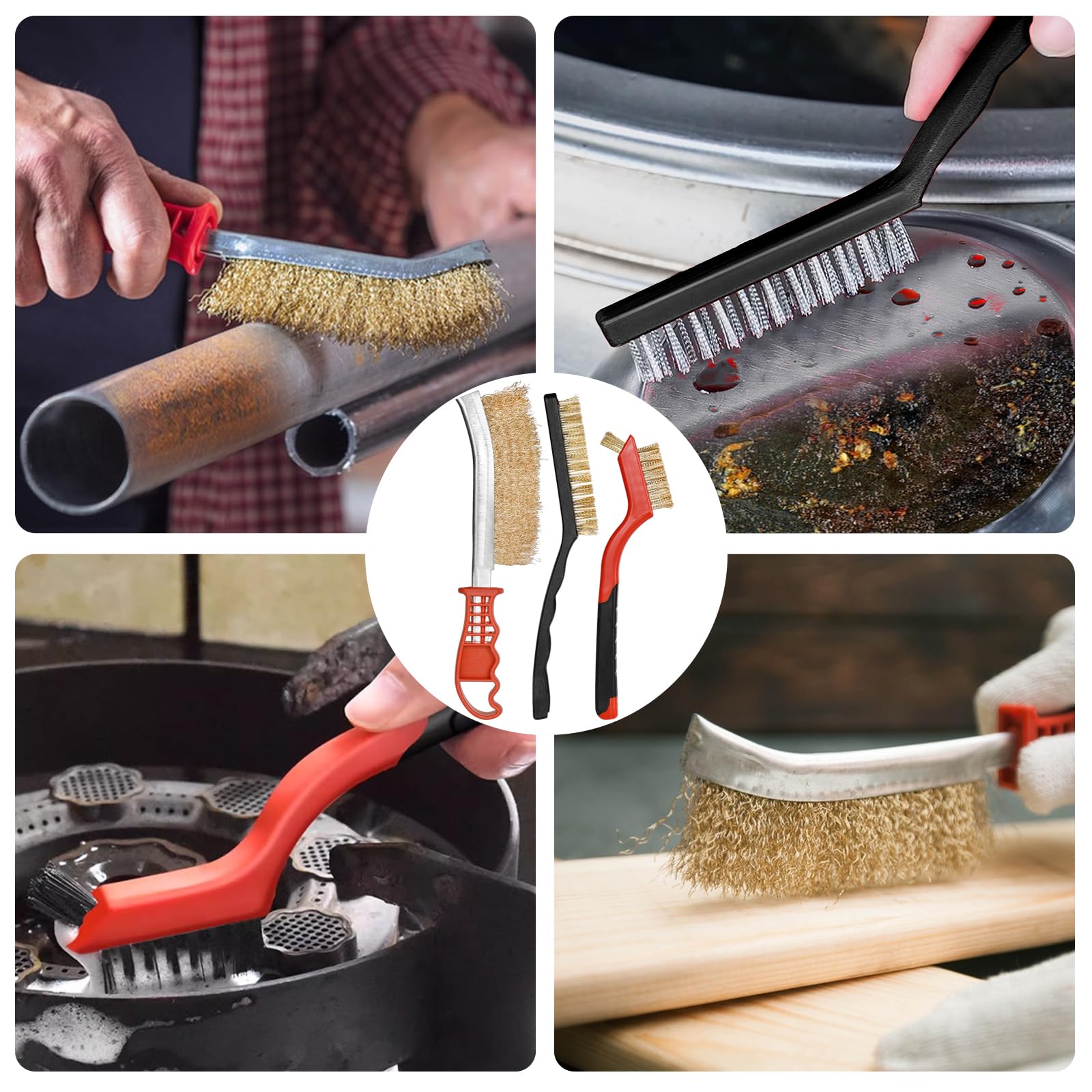 Set Spazzole Acciaio 9 Pezzi - Per Pulizia Ruggine, Vernice E Grasso - Foto 3