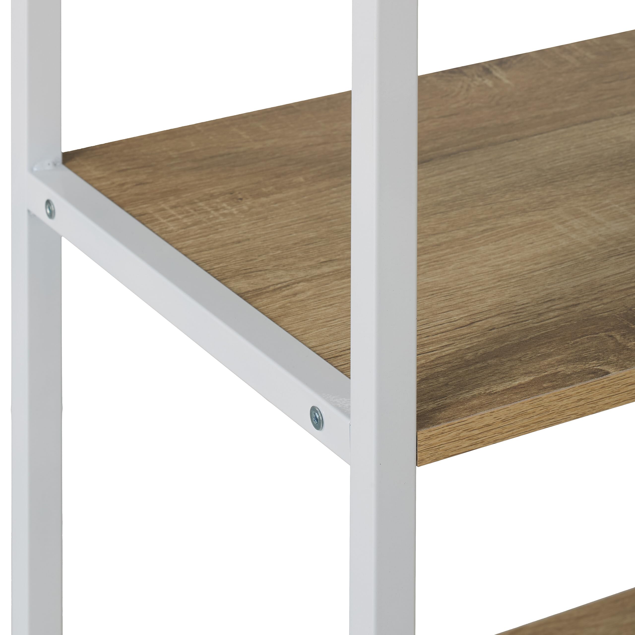 Relaxdays Estantería, 180 x 50 x 35 cm, 6 Baldas Abiertas, Librería Auxiliar para Salón, Cocina, Pasillo, Blanco/Natural