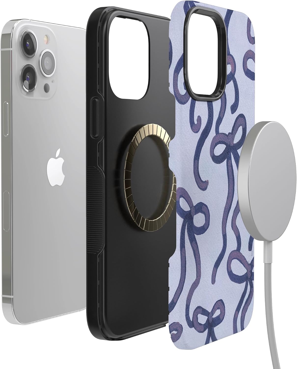 Casely iPhone 13 Pro Max Case | Love Me Knot | Blue Bow | Bold Protective Design | MagSafe Compatible Design