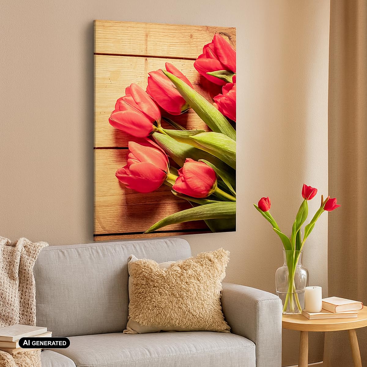 ARTTOR Stampe da Parete Moderne Verticali 70x100 cm Botanica Fiori - 2867 | Tulipani Bouquet Estate Quadro Decorativo Grande Soggiorno Camera da Letto Decorazione da Parete Arte da Parete ARTTOR