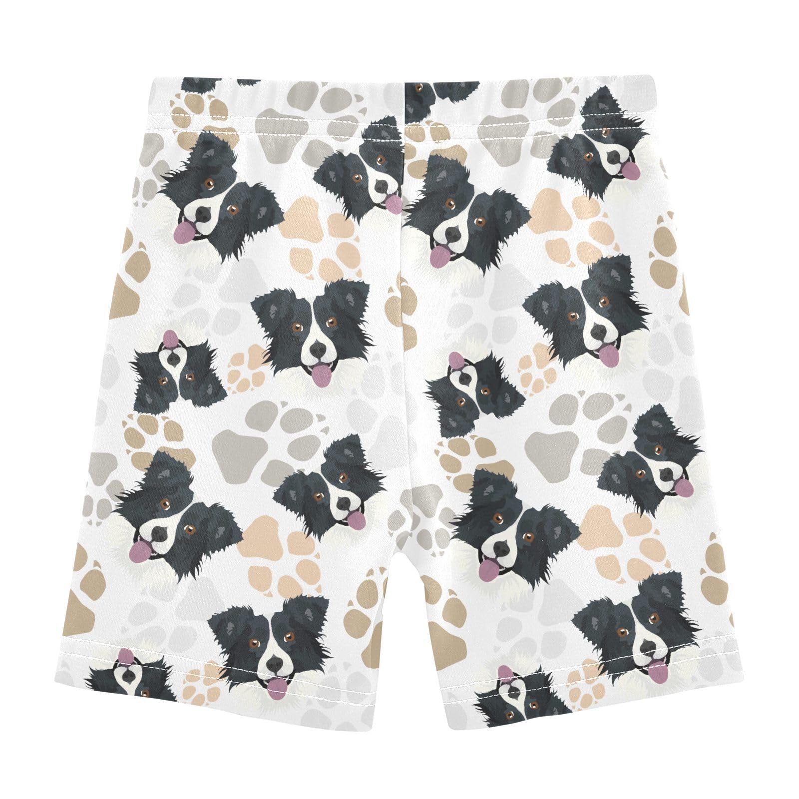 JHKKU Girls Border Collie Dog Shorts Cotton Cartwheel Bike Kids Biker Under Dress Dance Short Girl Clothes 8Y