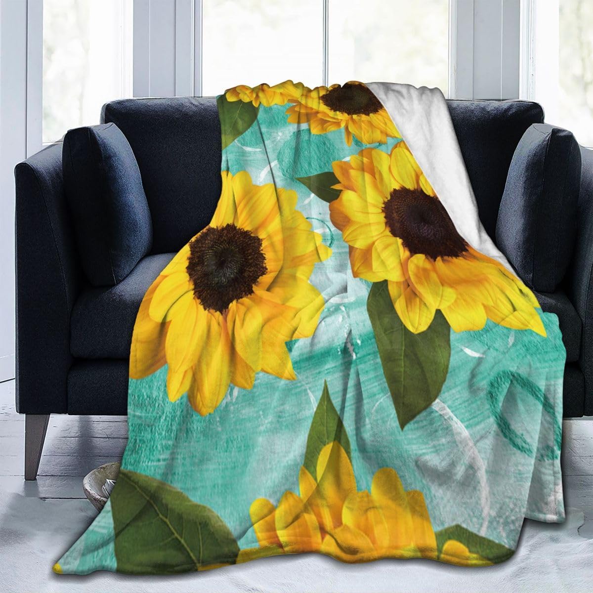 Vintage Sunflowers Blanket Soft and Warm Decorative Throw Blankets for Home Decor Tapestry Bed,40"X50" Style08