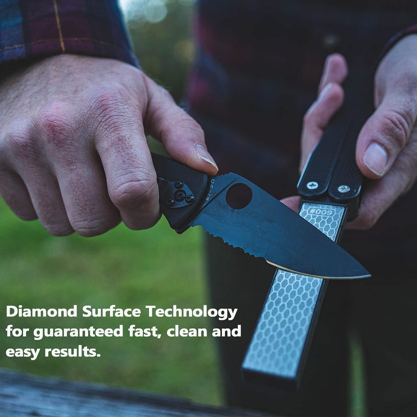 5" Diamond Pocket Sharpener Folding Knife Garden Tools Sharpening 400/600 Grit Double Sided image 2