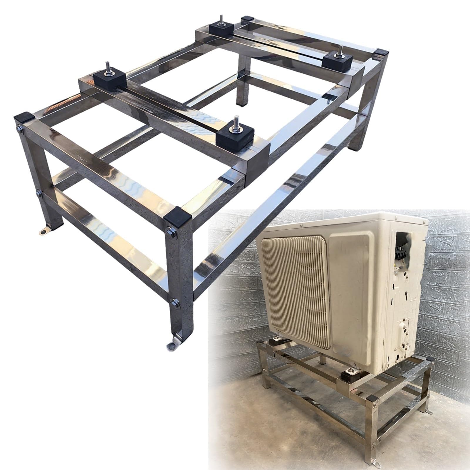 Soporte De Suelo For Aires Acondicionados Mini Split, Soporte Resistente For Sistema De Bomba De Calor De CA De Condensador De 9000-45000 BTU, 400 Libras(80x45x50cm/31x18x20in)