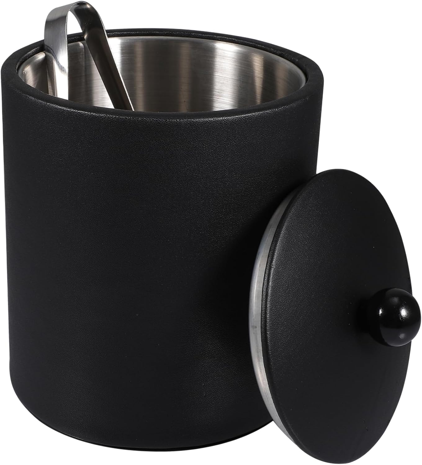 Ice Bucket Insulated Ice Bucket for Cocktail Bar Tong Black Storage Beverage Bottle