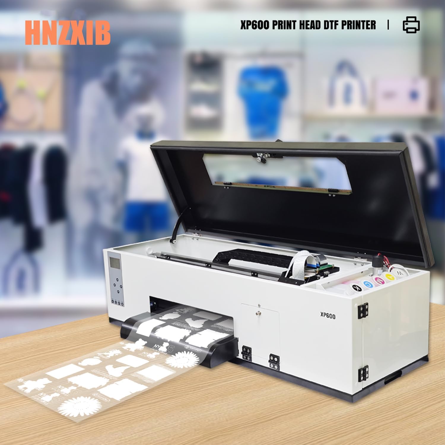 HNZXIB DTF Printer-13 Wide Format Printer with 1440DPI Precision, Auto White Ink Circulation, Adjustable Suction Platform & Wind Control,8.8oz Ink System,Control Panel for High-Speed DTF Printing
