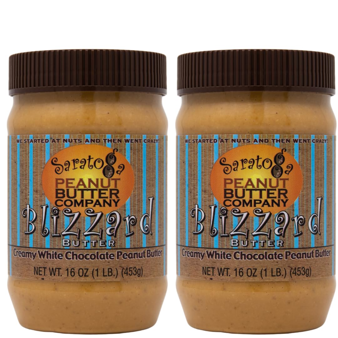Saratoga Peanut Butter Company Blizzard Butter - White Chocolate Peanut Butter 16 oz