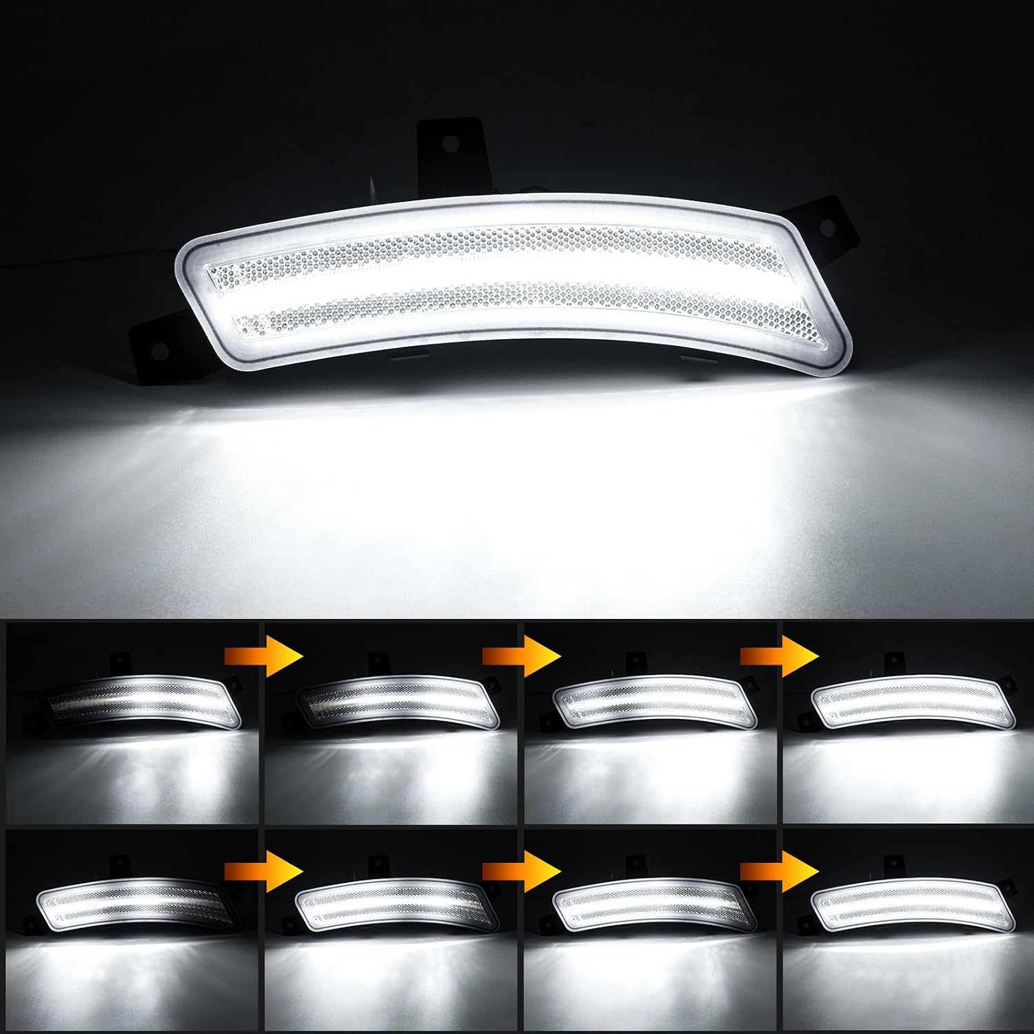 LED Side Marker Lights Compatible with 2025 Yukon/Yukon XL/Tahoe/Escalade/Escalade ESV(6th Gen) Driver Passenger Sidemarkers Lamp White Front Fender Lamp Kit