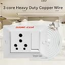 ELEGANT CASA 16 Amp Electric Extension Board with 1 Socket, Individual Switch, Indicator Light, 16 Amp Plug Top, 3 Core 2.5 mm Copper Wire, 3 Meter Cord for Small Appliances gallery image