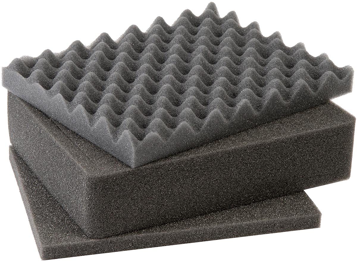 PELI 1201 Set Schiuma Di Ricambio, Accessorio Per Valigia Protector Originale, Compatibile 1200, Colore: Nero