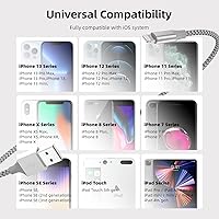 Vista 7 de Paquete de 3 cargadores para iPhone, cable trenzado de nailon Lightning de 10 pies con certificación MFi de Apple, cable de carga rápida compatible