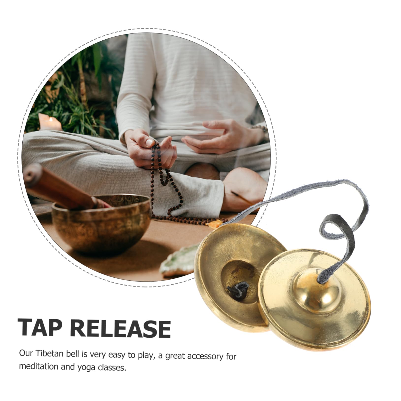 NULYLU Meditation Bells Handicrafts Buddhism Cymbal Handmade Copper Small Portable Meditation Yoga for Adults Special Present for Music Lovers