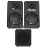 ORAMB Powered Reference Bluetooth Desktop Speakers - Black Pair with a SUB8VMB Sealed Powered 8" Subwoofer - Vinyl Black (2023)