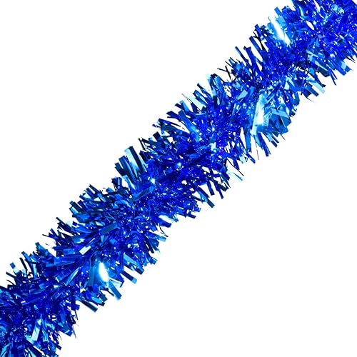 TCDesignerProducts Blue Metallic Twist Garland, Parade Float Decorations, Tinsel Garland,