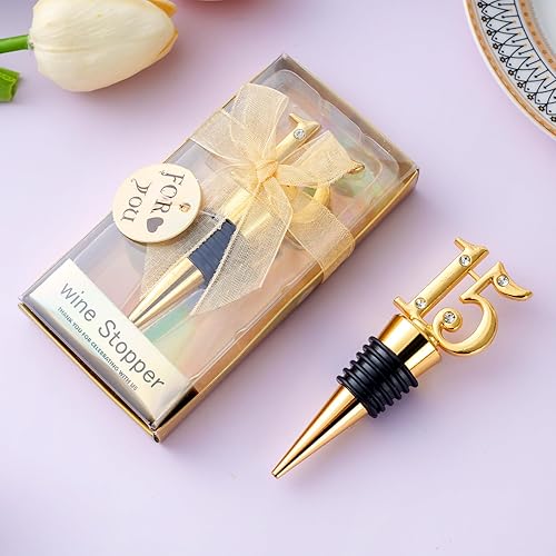 Miniatura 5 de Paquete de 24 tapones para botella de vino para recuerdos de fiesta de cumpleaños de 15 años, recuerdos de fiesta de quinceañera, recuerdos o