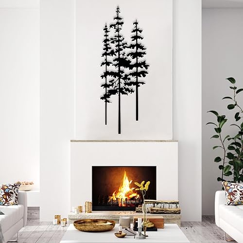 Miniatura 7 de Arte de pared de metal de pino, arte de pino metálico, arte de pared de árbol de metal, decoración de árbol extragrande, decoración de pared de