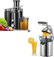Vista 1 de QCen 800W Juicer Machine Metallic Black y Electric Citrus Juicer Exprimidor Paquete