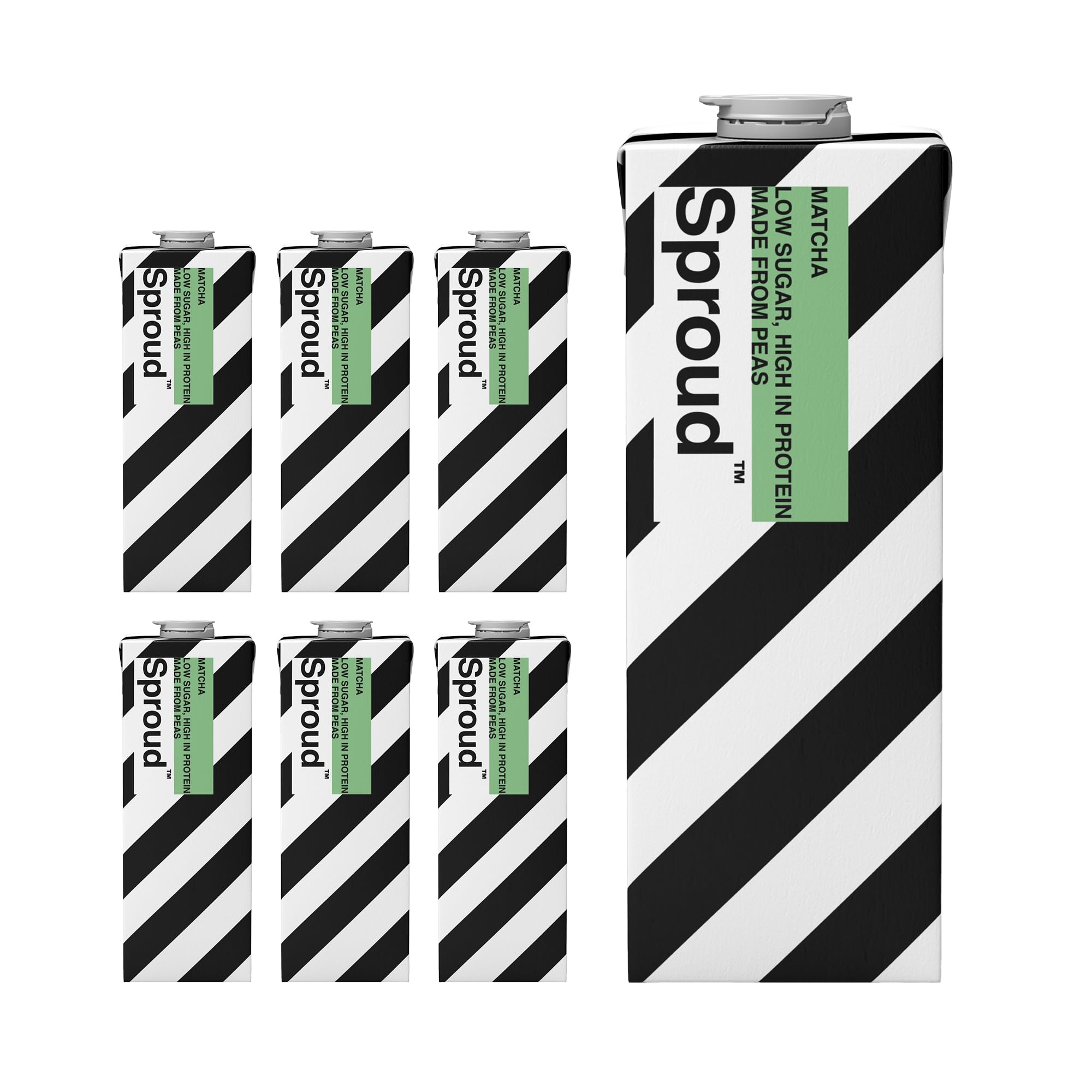 SPROUD - Ready To Drink Matcha Latte, Powered by Peas, Easy to Froth (Matcha) (6 x 1L)