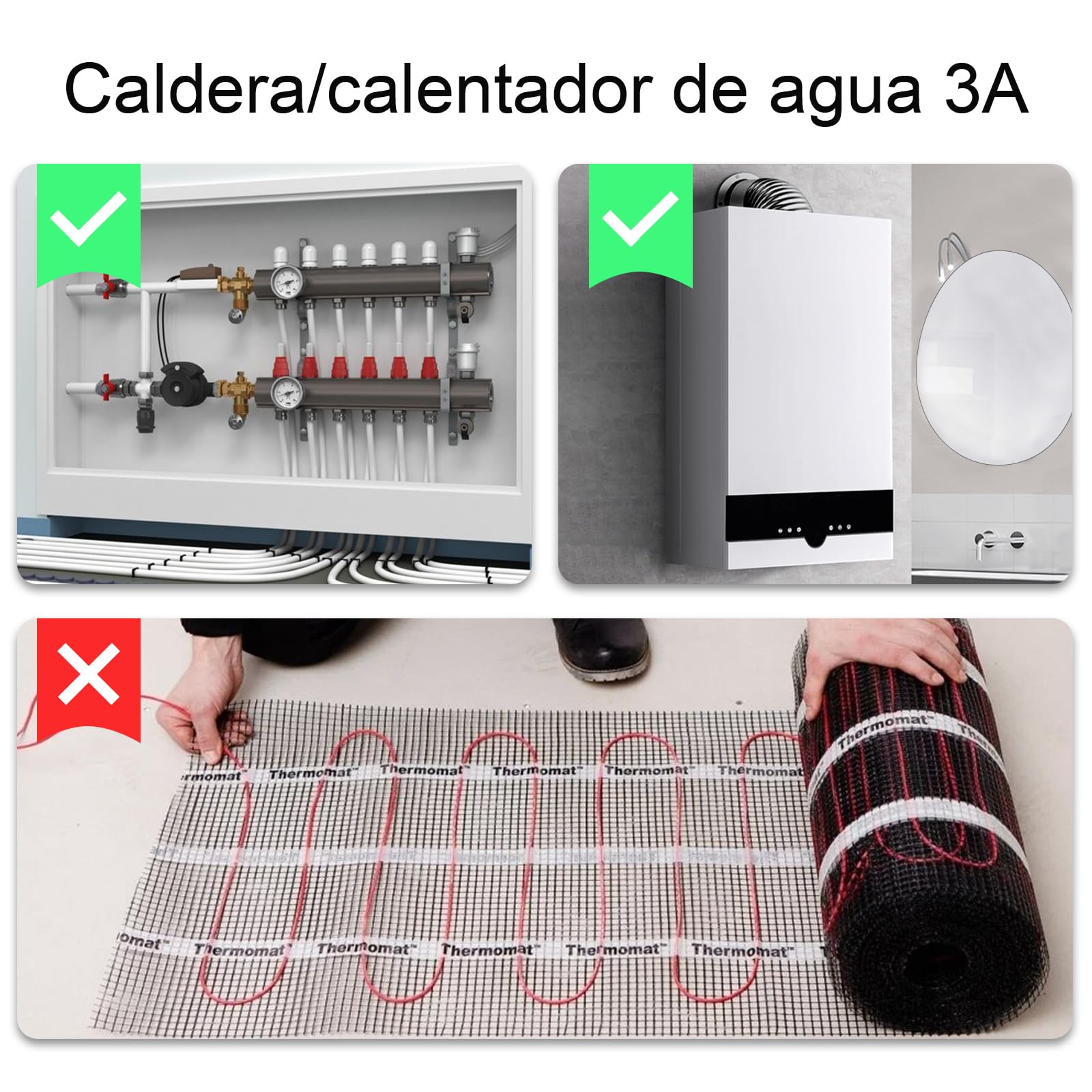 KETOTEK Termostato Calefacción WiFi para Caldera de Agua y Gas, Termostato Inteligente Programmabile 3A Compatible con Alexa Control de Voz, Smart Life Control Remoto