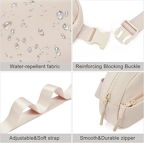 Miniatura 4 de WESTBRONCO Riñoneras para mujeres y hombres, bolsa pequeña de nailon, cintura ligera a la moda, mini bolsas cruzadas con correa ajustable para