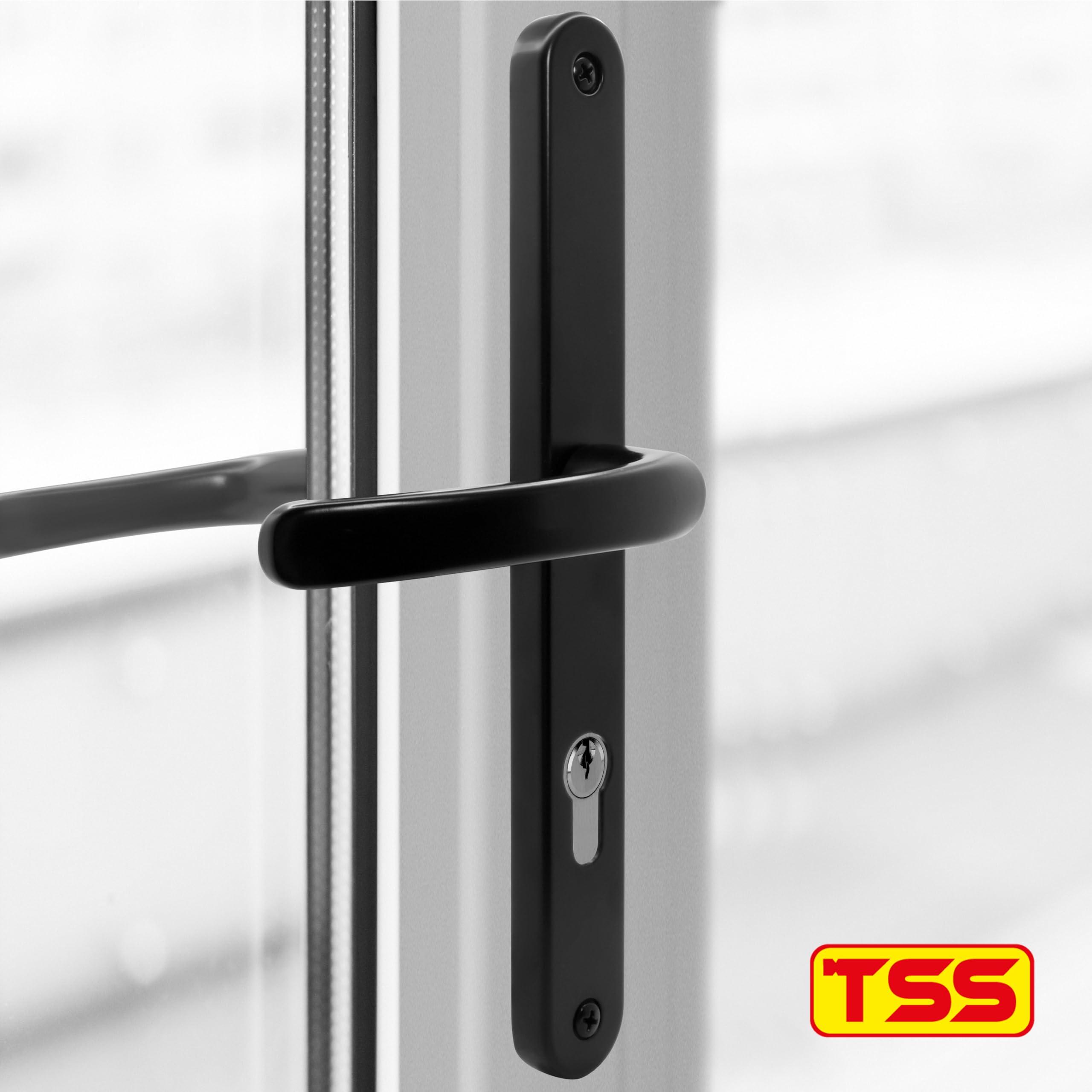 TSS UPVC Door Handle Set, Lever/Lever, 170 PZ Centres, 240 Screw to Screw, 270x32 Backplate, Black, 92mm PZ (Centres) - Image 3