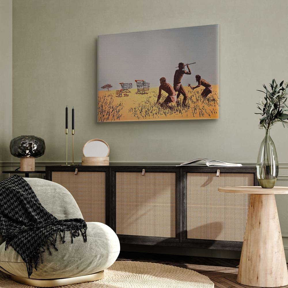 artgeist Acoustic Canvas Wall Art Print Banksy 35x24 in - 1pcs Picture with Acoustic Foam Sound Print Artwork Room Acoustics Soundproofing 020115-57