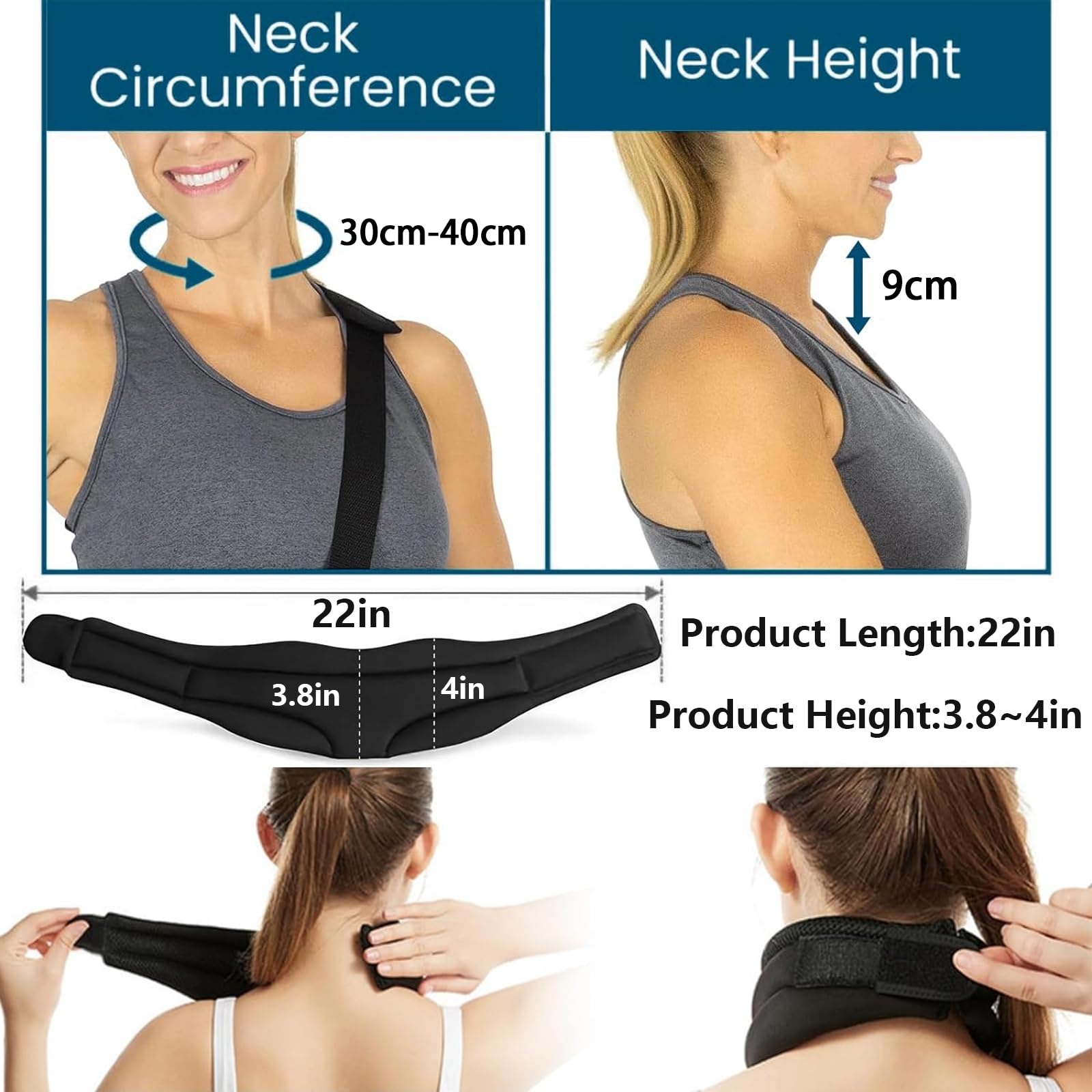 Collare Cervicale Morbido,Collare Per Cervicale Regolabile,Cervicale Collo Rimedi,Per Alleviare il Dolore e la Pressione Sul Collo,L,Adatto per Collo Circa 40 cm,Uomini-Donne,Per Lavorare,Dormire