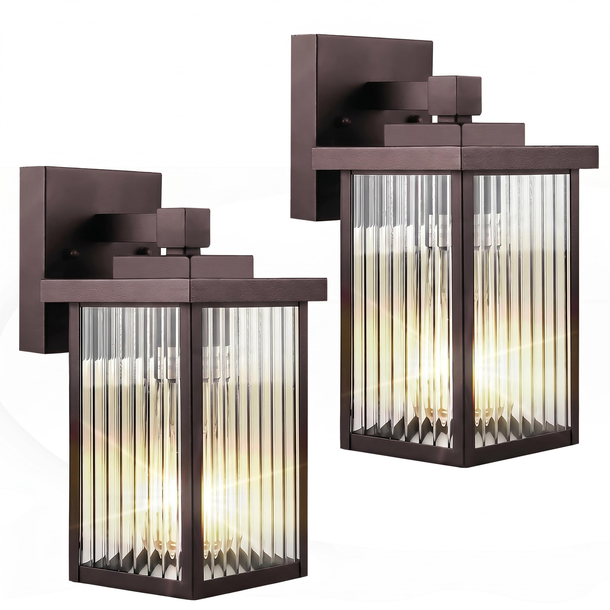 2 Pack Bronze Porch Light, Rust-Resistant Outdoor Wall Light