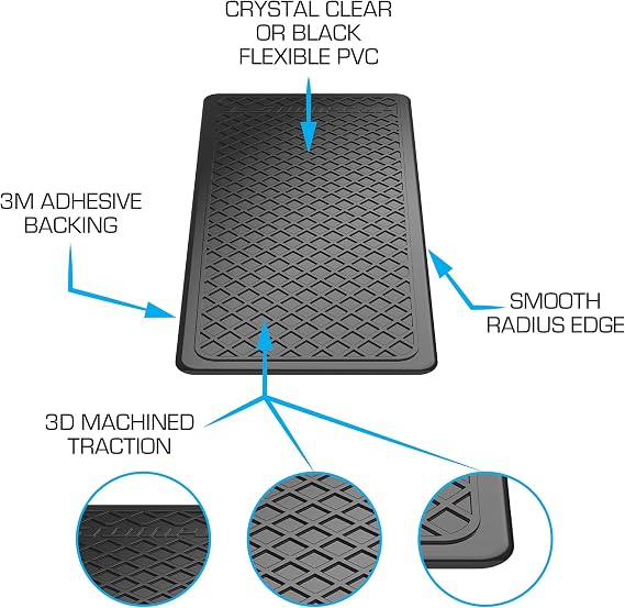 STOMPGRIP | Motorcycle Center Tank Pad Protector | Universal Fit | Pint | Waffle Black