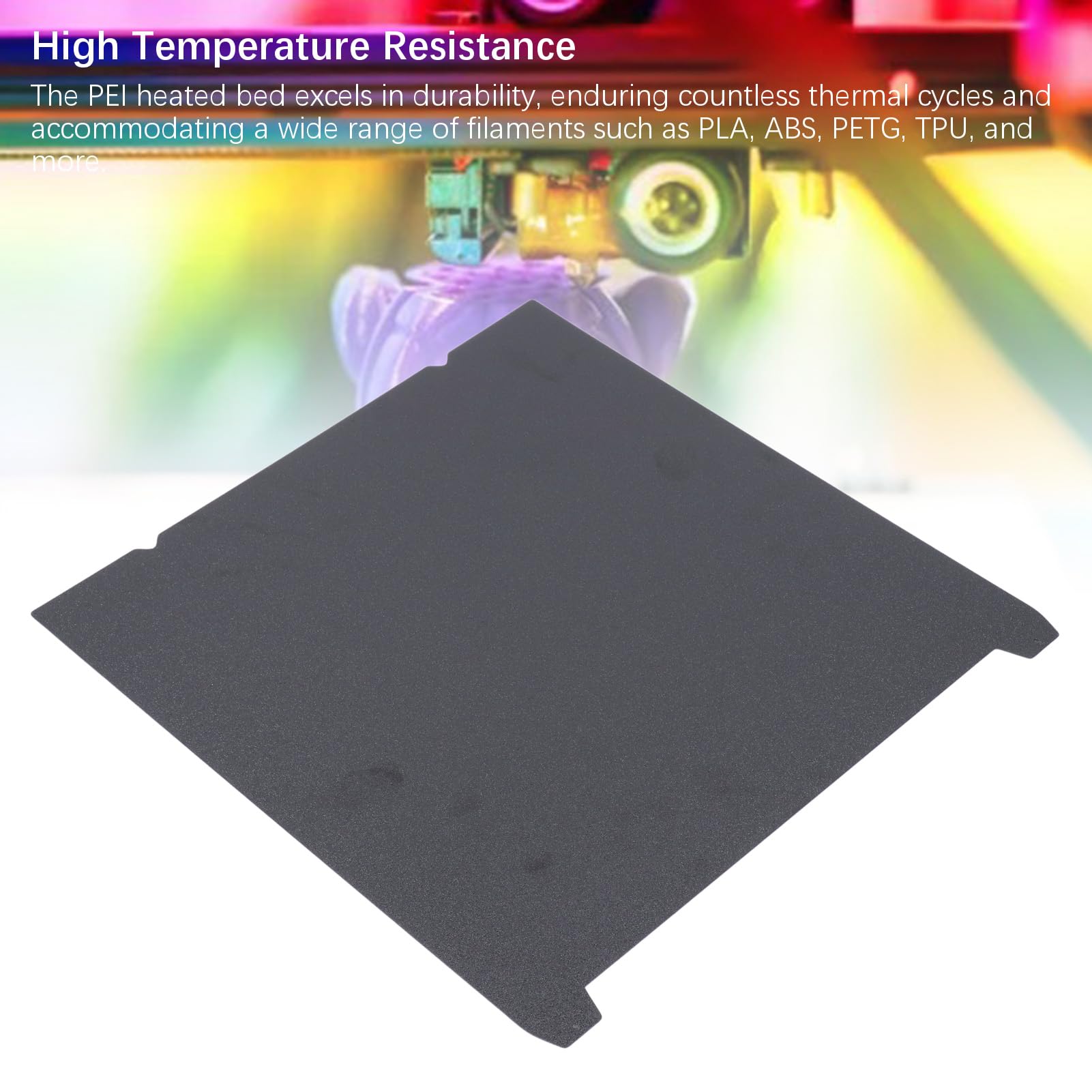 3D Printer Build Plate, Double Sided PEI Textured Print Bed, 315 x 310mm, Compatible with K1 Maximum, Black