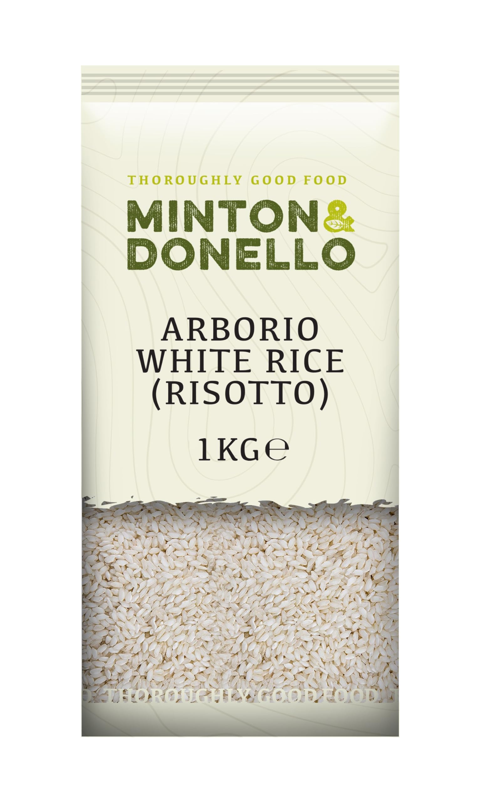 Minton & Donello 1Kg Arborio White Rice for Creamy Risotto - Rich in Vitamin A and C, High in Fibre, Protein and Antioxidants
