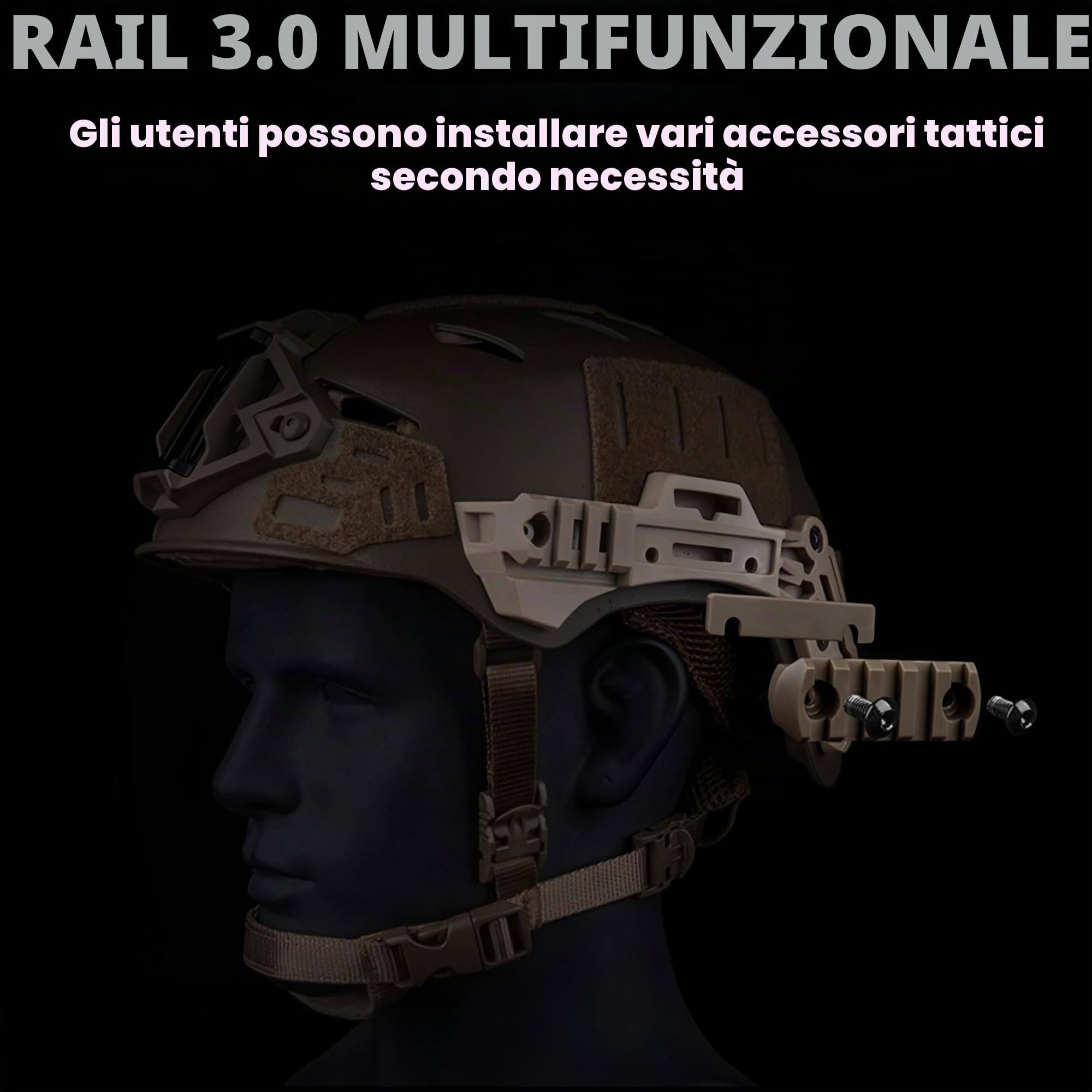 Casco tattico W.endy 3.0 versione semplificata, casco protettivo da softair per addestramento al combattimento e caccia, attrezzatura sportiva per esterni