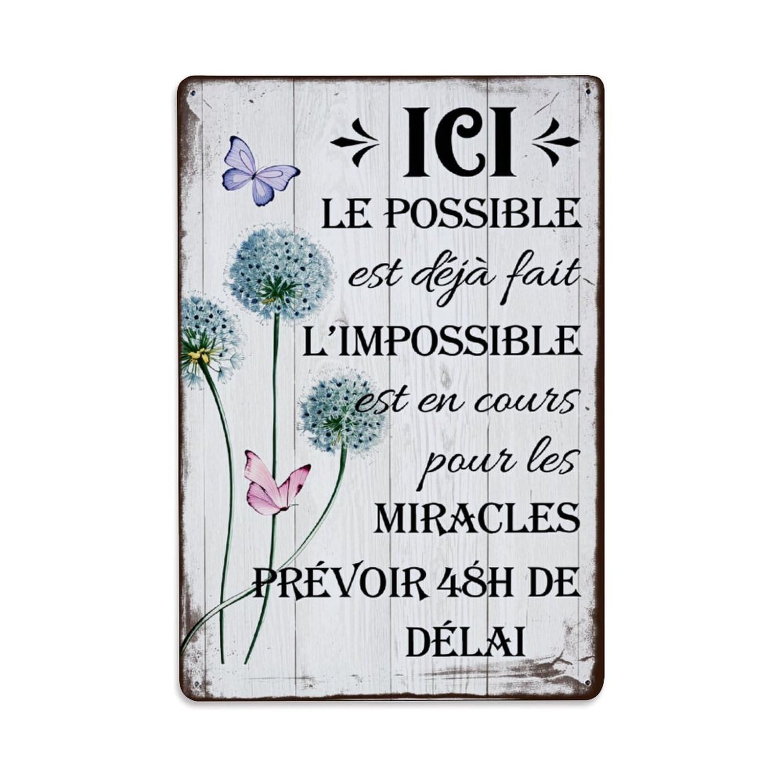 Enderetf Vintage Here The Possible Is Already Done Tin Sign Metal Poster, Home Bar Garage Man Cave Cafe Indoor & Outdoor Wall Decoration 8X12inches