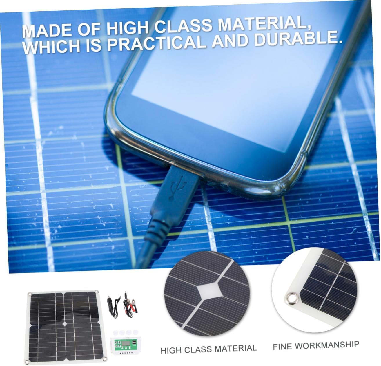 Toddmomy 1set Solar Panel Charger Controller Portable Solar Charging Equipment for Outdoor Activities High Conversion Efficiency Lightweight and Easy to Install