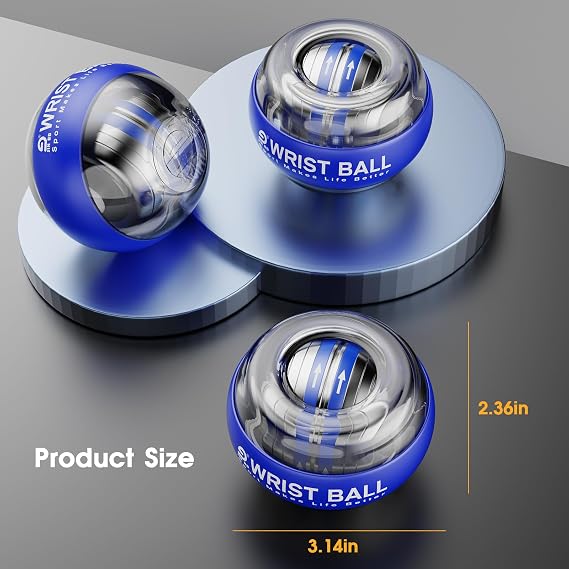 JIN BD Auto-Start Gyro Ball Wrist Trainer - Blue