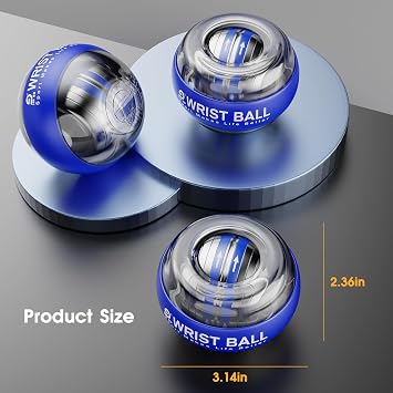 JIN BD Auto-Start Gyro Ball Wrist Trainer - Blue
