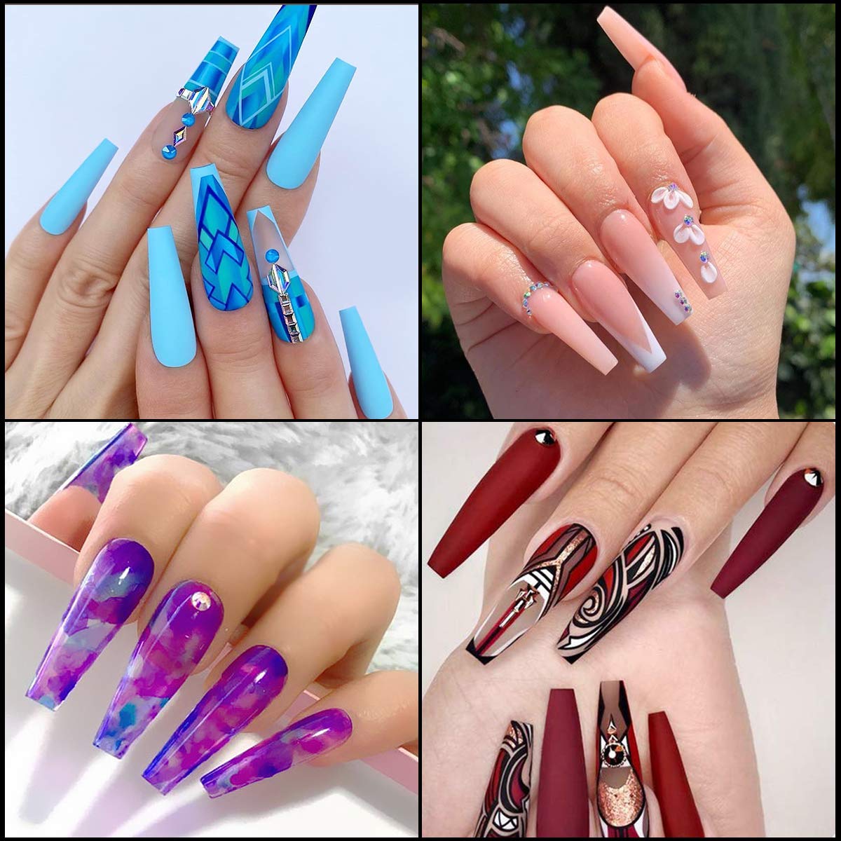 photo Coffin Long Thin French Tip Acrylic Nails buy 500 pcs clear nails tips acrylic