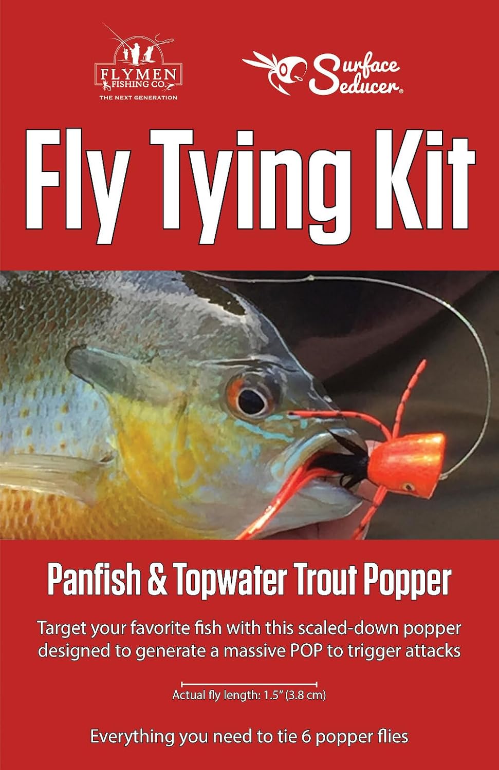 Hareline Flymen Fishing Company Panfish & Topwater Trout Popper Fly Tying Kit