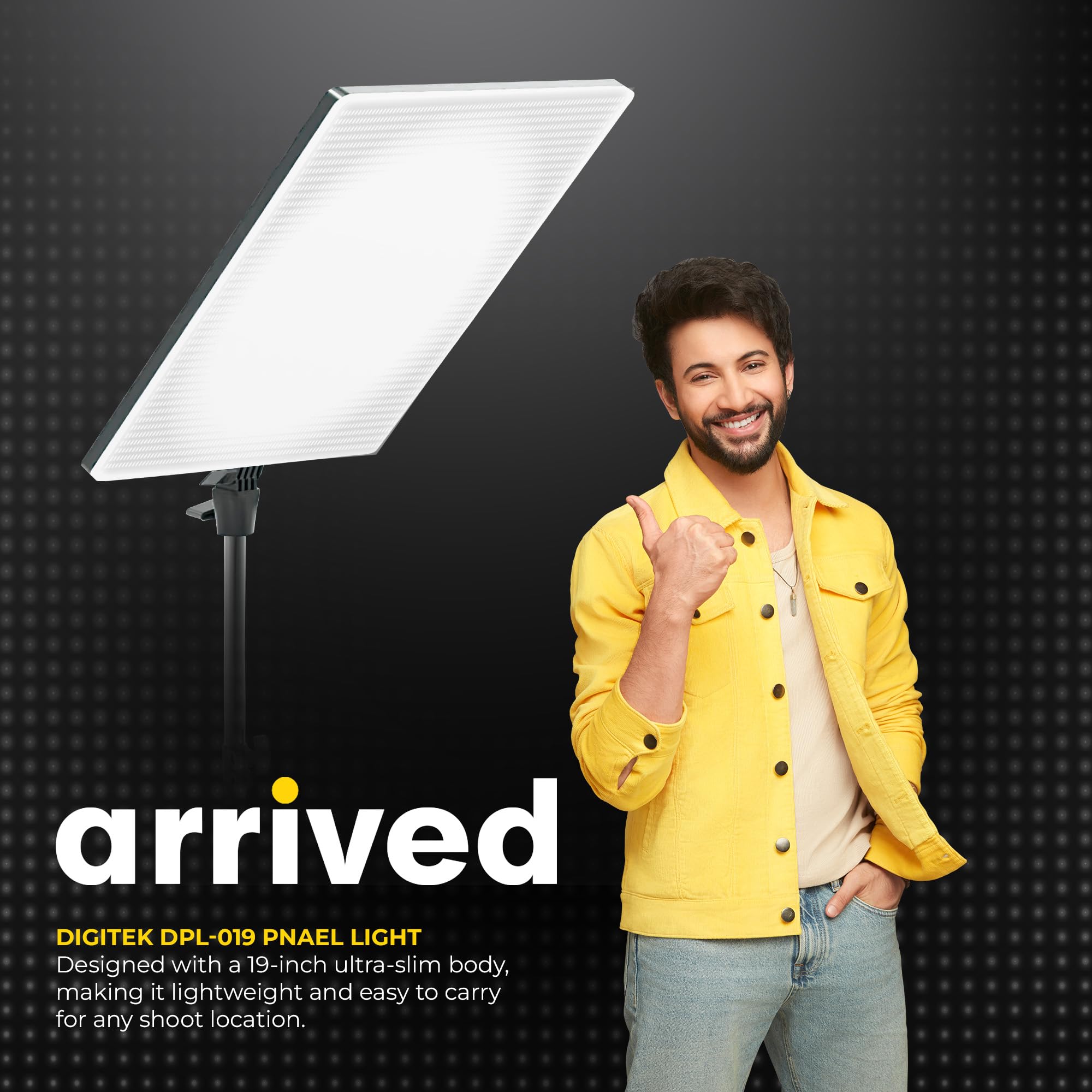 Digitek DPL 019 80W Ultra Slim Bi-Color LED Panel Light, 2700K-6500K, 480 LEDs, 180° Rotation, Dimmable, Remote Control, ABS Body, for Studio & Content Creation — Amazon image 2