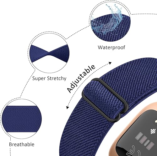 Miniatura 4 de AK Banda elástica compatible con Fitbit Versa 2 BandasFitbit Versa Bandas para mujeres y hombres, correas de nailon elásticas suaves ajustables para