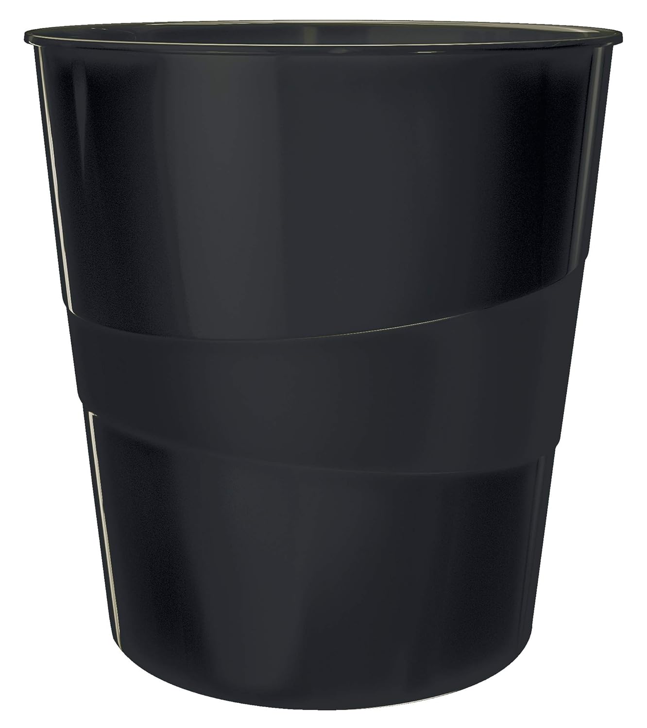 Leitz 15 Litre Waste Bin, Plastic, Wow Range, Black