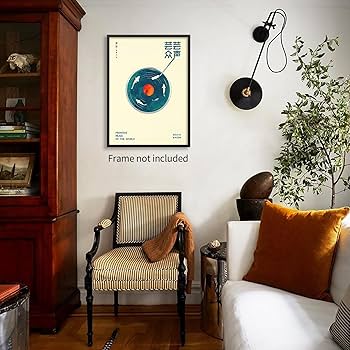 Amazon.com: Podafu Japanese Wall Art - Retro Music Poster