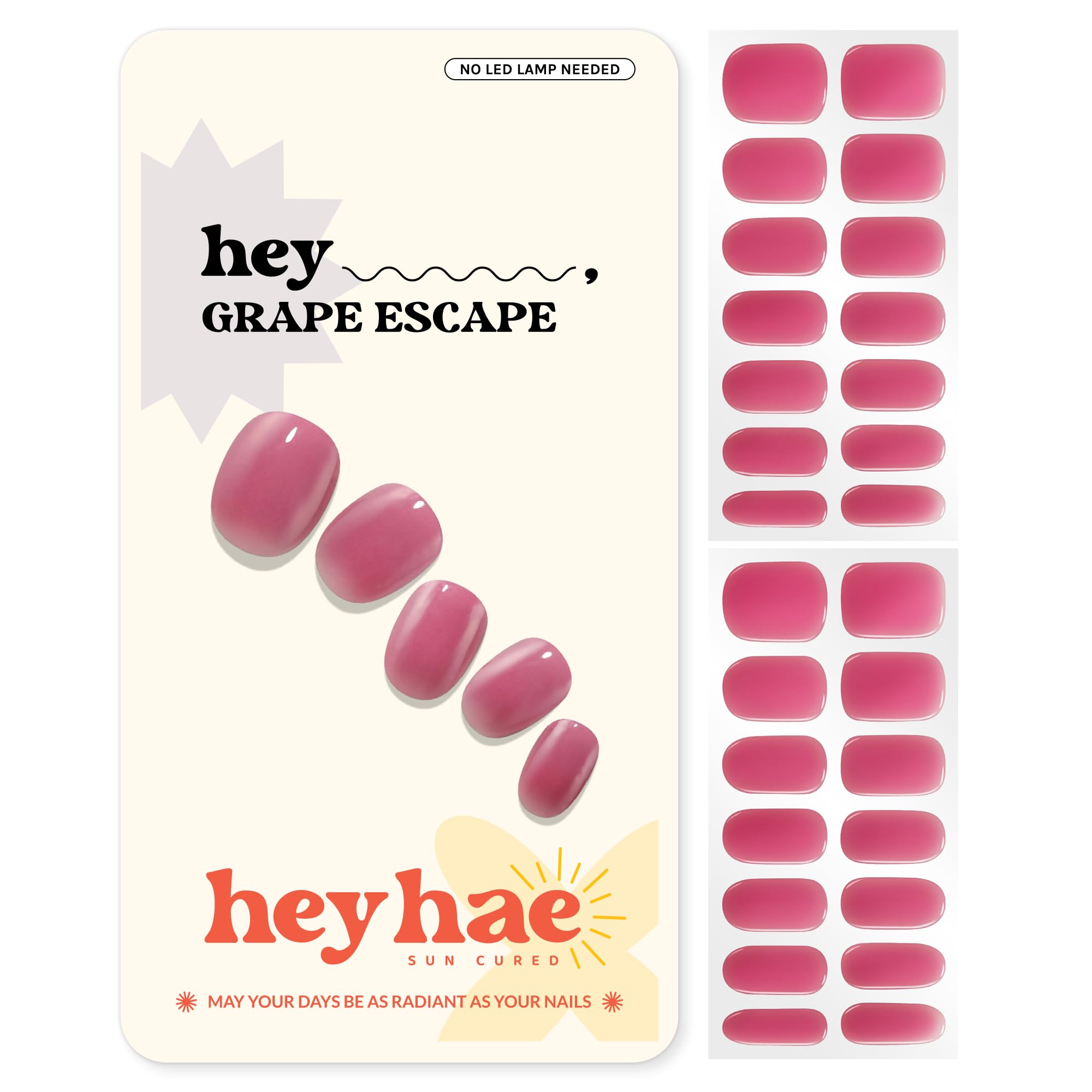 Heyhae Semi Cured Gel Nail Strips | No LED Lamp Needed