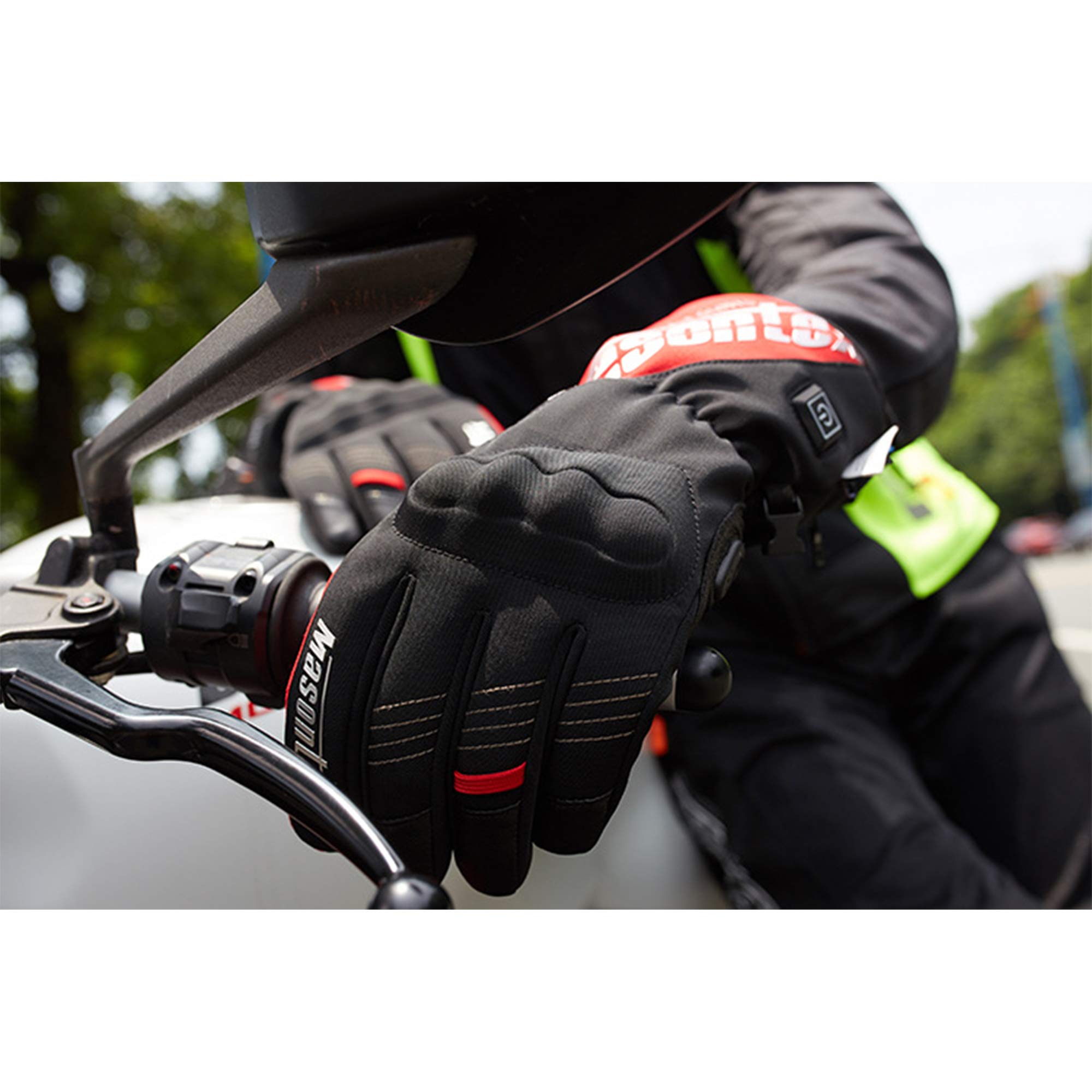 Podgrzewane rękawice motocyklowe do ponownego ładowania ogrzewanie rękawiczki rowerowe zimowe na zewnątrz jazda na nartach ciepłe rękawiczki, XXL