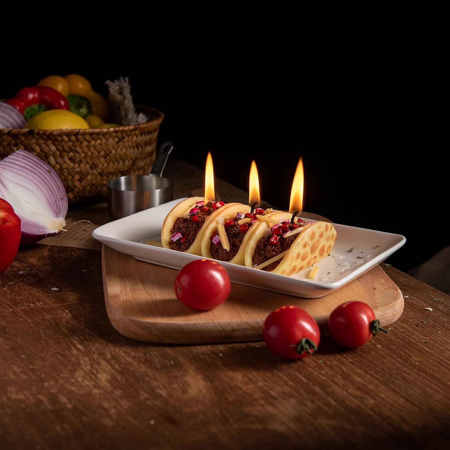 Mexican Taco Vegetable Wax Candle - Image 2