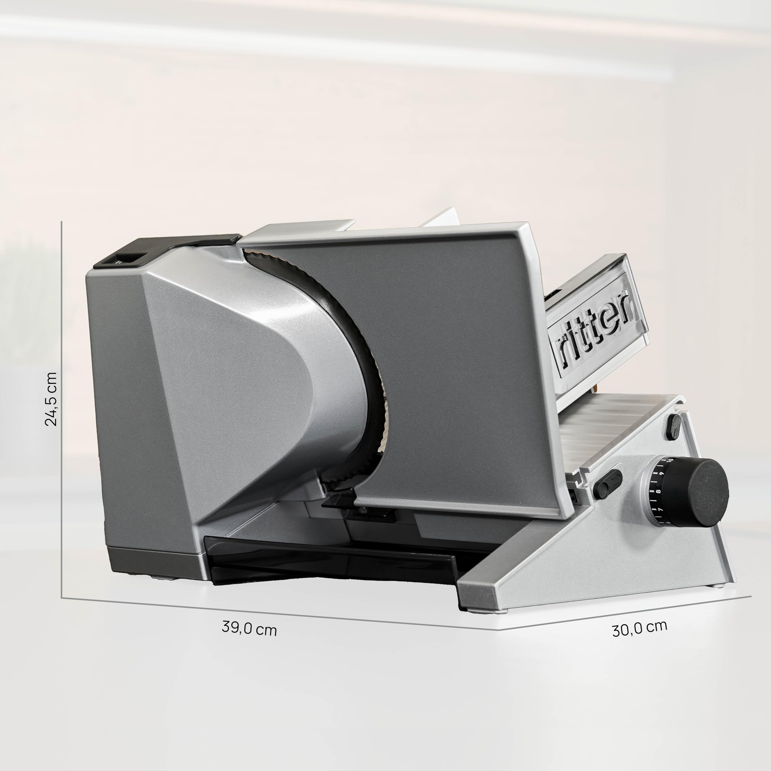 ritter Allesschneider contura 3 schwarz, elektrischer Allesschneider mit ECO-Motor, made in Germany