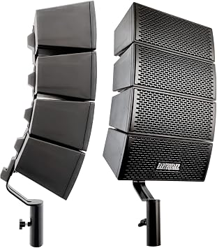 Earthquake Sound DJ-Quake (Ver 2) 1200-Watt Subwoofer + DJ-Array Gen2 4x4 Line Array Loudspeaker System, Set of 2, Black